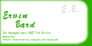 ervin bard business card